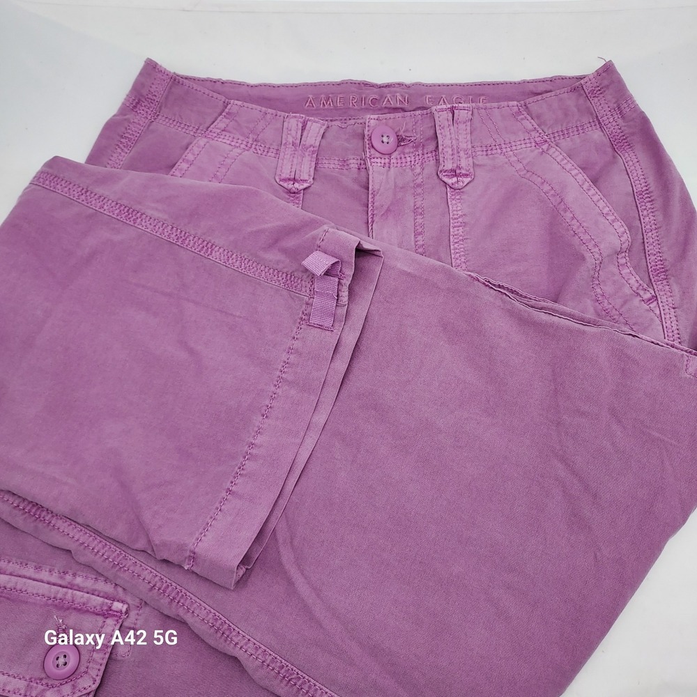 American Eagle Purple‎ Cargo Pants Womens 0 Regular Stretch Utility 3349220051